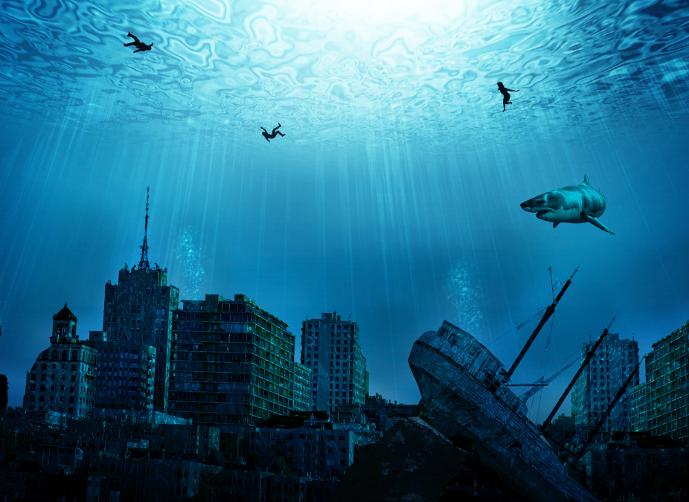 مدن تتألق تحت الماء