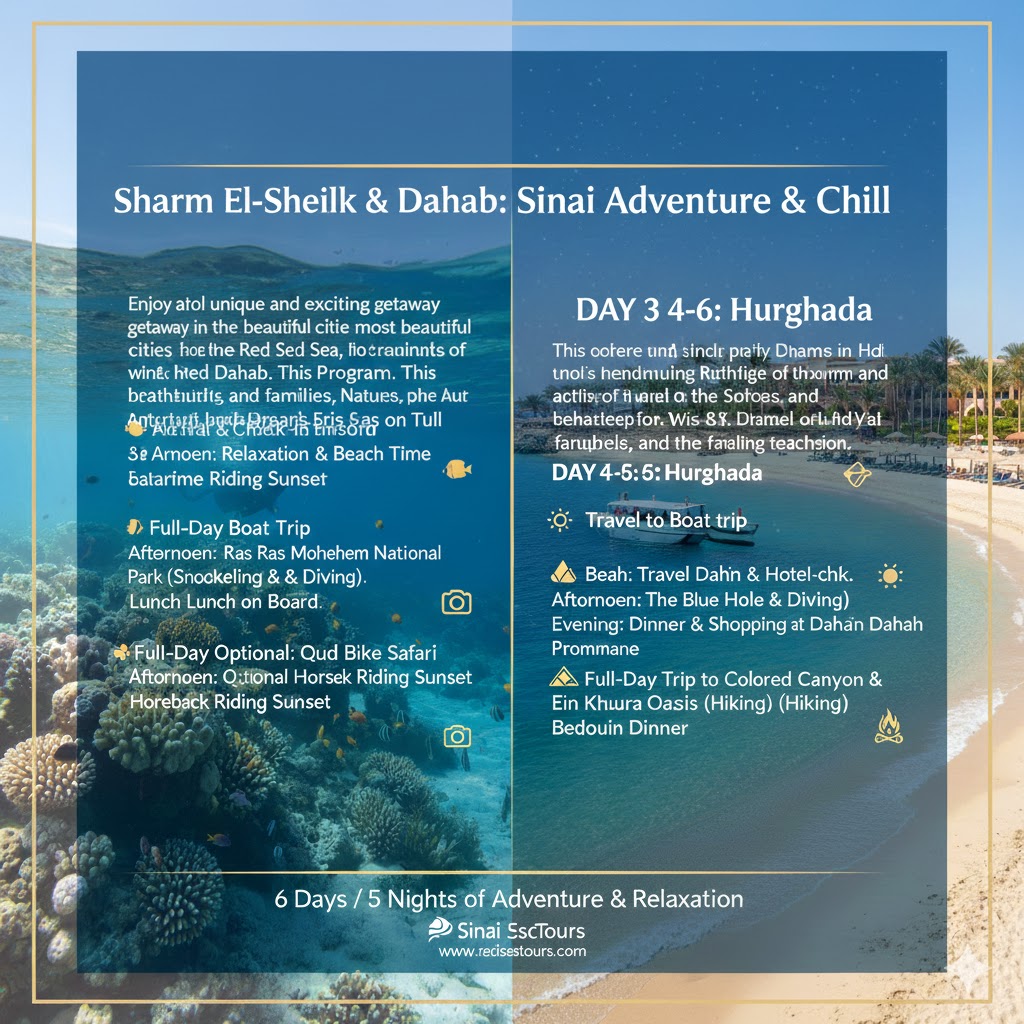 رحله سياحيه ترفيهيه الى شرم الشيخ &amp;amp; دهب