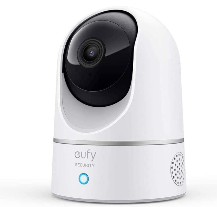 كاميرا أمان دوارة Eufy 2K قابلة للإمالة للحماية المنزلية والداخلية مع تقنية المساعد الصوتي
